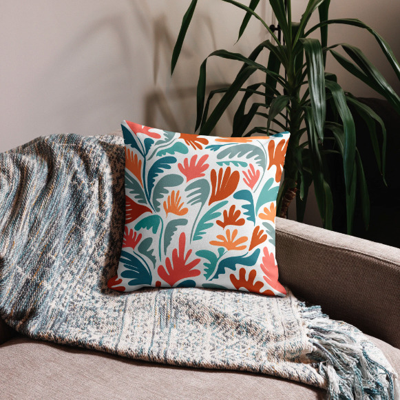 Modern Tropical Throw Pillow Palm Springs